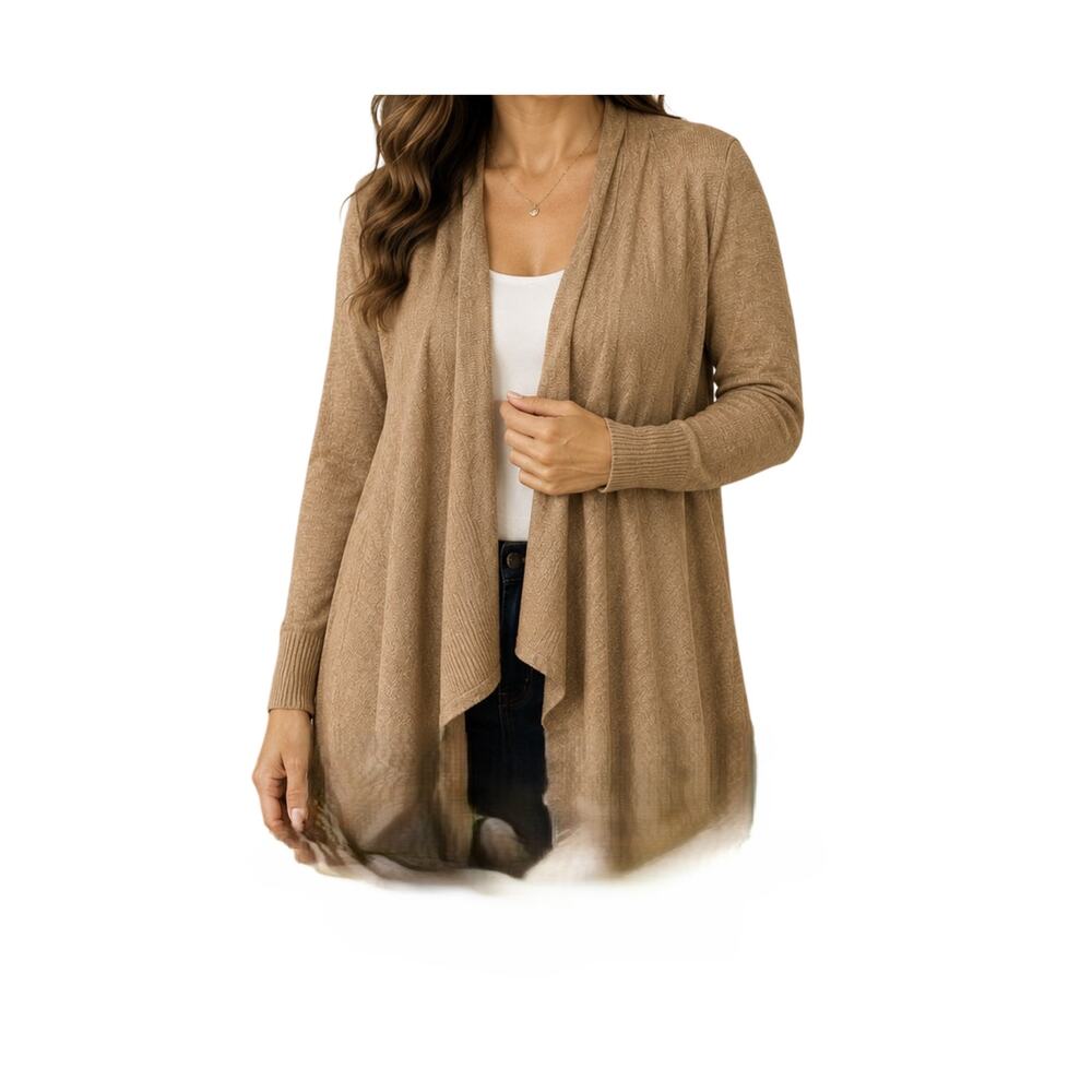Alfani Poncho Wrap Shawl Size M Novel Beige Open Cardigan Relaxed Fit Soft NWT